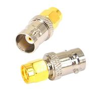 10 Pieces BNC Connector Gold Tone Metal SMA Male plug to Silver Tone BNC Female Adapter Connector Straight