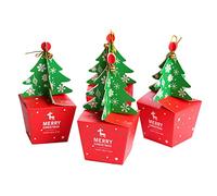 10 Pieces Christmas Cupcake Boxes Gift Boxes Gift Bag Xmas Tree Party Favour Decoration for Kids Party Supplies