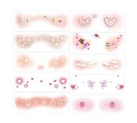10 Pieces Christmas Makeup Stickers, Waterproof Kids Makeup Stickers, Fun Temporary Fake Makeup for Parties, Safe Sparkly Makeups Stickers for Kids, Girls, Christmas Parties