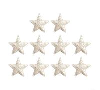 10 Pieces Christmas Snowflake Ornaments with Swirl Metal Hooks and Pendant Drops for Winter Holiday Tree, Home, Office, and Classroom Decoration (Pentagram)