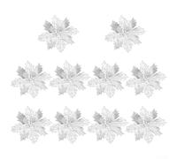 10 Pieces Christmas Snowflake Ornaments with Swirl Metal Hooks and Pendant Drops for Winter Holiday Tree, Home, Office, and Classroom Decoration (Flower)