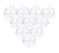 10 Pieces Clear Plastic Christmas Baubles, Acrylic Fillable Baubles Christmas Transparent Ball Ornaments for Christmas Tree Wedding Party Decoration (4cm)