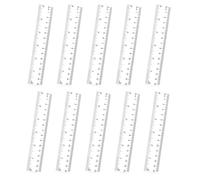 10 Pieces Clear Plastic Rulers, Clear Rulers Straight Ruler Instrument, Precision Measurement with Metric and Inch Scale for School Office Home