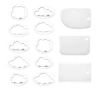 10 Pieces Cloud Shape Molds and 3 Pieces White Scrapers, Creative Baking Tools, Cookie Cutting Molds, Cake Molds, Baking Accessories