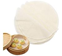 10 Pieces Cotton Steamer Mat, Steamer Cotton Kitchen mat, Mesh Steamer Pad, Steamer Papers Mat, Dim Sum Mat, Reusable Non-Stick Round Cheesecloth Steamer Pad, for Steam Baskets, Steam Cooker, Dim Sum