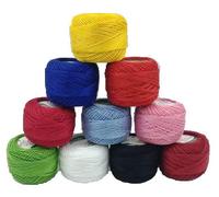 10 Pieces Crochet Cotton Pearl Threads Assorted Colors Cotton Threads for Projects, Blankets, Glove and Applique (10 Grams/85 Meters Each)