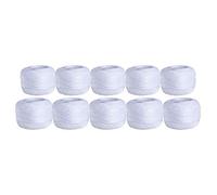 10 Pieces Crochet Cotton Pearl Threads Crochet Cotton Threads -Crochet Thread in Assorted for Projects, Blankets, Glove and Applique (10 Grams/85 Meters Each) (White)
