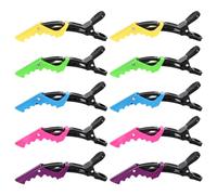 10 Pieces Crocodile Hair Clips, 11cm Hair Clips Barrettes Non Slip No-Trace,Professional Hair Sectioning Clips for Barbershops, Hair Salons, Barber Accessories and Hairdressing (Colorful)