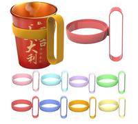 10 pieces Cup Holder with Handle - Paper Cup Holder Heat Insulation Holder - Insulated Anti-Scalding Tumbler Holder for Home Office Desk Water Cup - Random Color