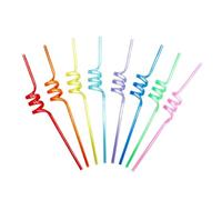 10 Pieces Curly Straws, Silly Straws, Plastic Straws Reusable, Novelty Curly Party Straws for Kids Birthday, Party Straws for Home Bar Beverage Shop Weddings Birthdays Family Reunion Curly Straws