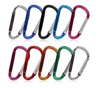 10 Pieces D-ring Carabiners, Multicolor D-Ring Keychain Carabiners Locking Clip for Outdoor Home RV Camping Fishing Hiking Traveling