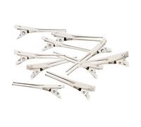10 Pieces DIY Hair Clips Silver Blank Double Prong Metal Alligator Clip 45 mm
