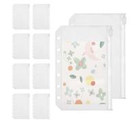 10 Pieces Document Filing Pockets Transparent Binder Pockets 6 Ring Binder Pockets for Cards Project Reports Photographs Tax Documents Homework