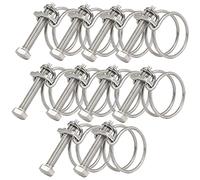 10 Pieces Double Wire Hose Clips, Adjustable 45mm-50mm Water Hose Clamps Stainless Steel Pipe Tube Clips, 11 Sizes Optional Double Wire Plumbing Screw Tight Fastener