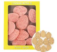 10 Pieces Easter Biscuit Cutter, 3D Easter Eggs Cookie Cutter Set, Plastic Egg Shape Cookie Cutters for Easter Baking, C