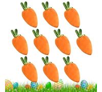 10 Pieces Easter Carrot Shape Candy Bags Drawstring Carrot Bag Easter Treat Bags Velvet Bunny Ears Treat Storage Pack For Spring Holiday Parties
