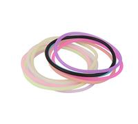 10 Pieces Elastic Silicone Women Girl's Hair Rope Bracelet Bangles -Mixed Colors