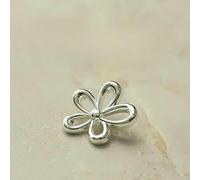 10 Pieces Elegant Flower Buttons Gold/Silver Color Hollow Metal Flower Shank Buttons Woman's Clothes Accessories-Silver-23.0mm