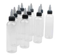 10 Pieces Empty Plastic Squeeze Bottle with Twist Top Cap Tip Applicator 120ml