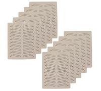 10 Pieces Eyebrow Tattoo Practice Skin, Professional Rubber Soft Microblading Practice Skin for Starters