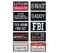 10 Pieces Famous Aphorism Funny Embroidery Flag Patches Tactical Patches,Embroidered Appliques for Loop and Hook Military Patch for Clothes,Jeans,Hats,Jacket,Vest,Bags,Backpacks Etc