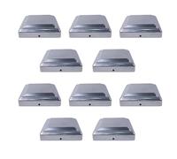 10 Pieces Fence Post Caps, Aluminium Square Fence Post Protector Weatherproof Post Base Cover for Gates, Handrail, Guardrail, Traffic Barrier Columns (100mm*100mm)