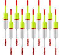 10 Pieces Fishing Floats and Bobbers Fishing Floaters Bobbers Spring Slip Bobbers Fishing Float Accessories for Fishing (White and Yellow,1.7 Inch)
