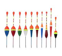 10 Pieces Floats Fishing Floats Set Made of Plastic, Fishing Accessory Set with Bright Colours, Float Fishing for Coarse Fish Trout Eel Zander, Ideal for Lake River Stream (*1)