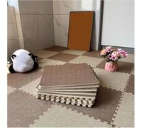 10 Pieces Foam Play Mat 30x30x1cm Interlocking Puzzle Carpet Squares Foam Mat Set With Border(Dark Brown+Light Brown)