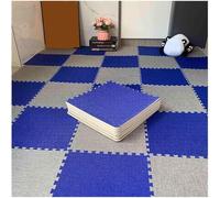 10 Pieces Foam Play Mat 30x30x1cm Interlocking Puzzle Carpet Squares Foam Mat Set With Border(Dark Gray+Navy Blue)