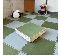 10 Pieces Foam Play Mat 30x30x1cm Interlocking Puzzle Carpet Squares Foam Mat Set With Border(Dark Green+Light Gray)
