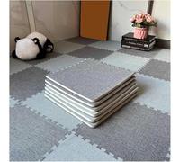10 Pieces Foam Play Mat 30x30x1cm Interlocking Puzzle Carpet Squares Foam Mat Set With Border(Dark Gray+Light Gray)