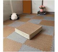 10 Pieces Foam Play Mat 30x30x1cm Interlocking Puzzle Carpet Squares Foam Mat Set With Border(Dark Gray+Dark Brown)