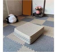 10 Pieces Foam Play Mat 30x30x1cm Interlocking Puzzle Carpet Squares Foam Mat Set With Border(Dark Gray+Light Brown)