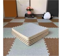 10 Pieces Foam Play Mat 30x30x1cm Interlocking Puzzle Carpet Squares Foam Mat Set With Border(Light Gray+Dark Brown)
