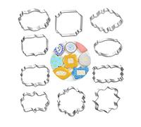 10 Pieces Frame Fondant Cookie Cutter Cookie Cutters Stainless Steel Plaque Cookie Cutter Cookie Cutters For Baking Fondant Pancake Cutters Mold For Making Biscuits, Cakes, Soaps, Jellies, Etc.