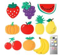 10 Pieces Fridge Magnets for Kids, 4-6 cm Fruit Shaped Magnets, Safe PVC Soft Magnet, Educational Toys for Toddlers, 3D Fruit Shaped Refrigerator Magnet for Home, Classroom and Office Decoration