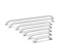 10 pieces furniture handles, drawer handles, stainless steel cabinet handles, modern aluminium alloy, black silver, kitchen handles, door handles (224 mm, silver)