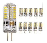 10 pieces, G4 LED bulb 3 Watts, warm white 3000 K LED bulb, 48 SMD 3014 Leds 360 ° beam angle, AC 220 V/12 V, mengjay, G4, 3.00W, 220.00V