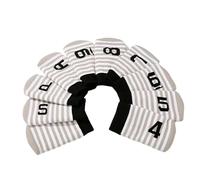 10 Pieces Golf Iron Head Covers Knitted Durable Golf Wedges Covers for Men Women White Khaki, 6x10.5cm