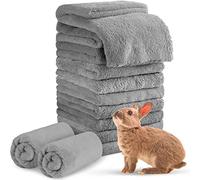 10 Pieces Guinea Pigs Blankets Hamster Fleece Cage Liners Soft Guinea Pig Accessories Small Animal Pet Blanket Sleep Bedding Mats Pet Supplies for Dog Puppy Cat (Gray,13.8 x 29.5 Inch)