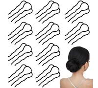 10 Pieces Hair Side Combs Metal Hair Fork Clip French Twist Comb Updo Hair Stick, U-Shape Teeth Styling Tools Messy Bun Maker Vintage Hairstyle Hair Pins Hair Accessories for Women and Girls