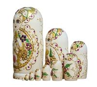 10 Pieces Hand Painted Wooden Marioshka Novelty Russian Doll Set Decorative Russian Nesting Statue for Art Lovers