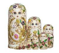 10 Pieces Hand Painted Wooden Novelty Russian Dolls, Artistic Russian Nesting Toy Unique Hand Painted Wooden Dolls, for Collection Russians Stacking Toy 10 Woodens Girl Matryoshka