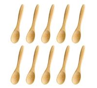 10 Pieces Handmade Small Wooden Spoons, 3.54 Inch Mini Honey Spoon, Table Tea Spoons, Tiny Coffee Spoons for Sugar Condiment Spices Salt Sauces Ice Cream (10 Pieces)