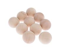 10 Pieces Hardwood Balls Solid Natural Beech Wooden Balls Beads Crafts Making 40mm