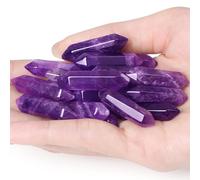10 Pieces Healing Crystals Amethyst Wall Set Polished Stones Natural Hexagonal Reiki Tips Balance Energy Meditation Therapy Chakra Wall