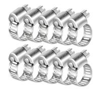 10 Pieces Hose Clips 14mm-27mm Jubilee Clips Assorted Stainless Steel Adjustable Pipe Clips Worm Drive Clamps Assortment Kit for Automotive Radiator Mechanical Garden Plumbing