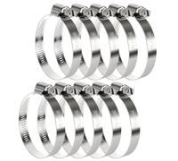 10 Pieces Hose Clips 27mm-51mm Jubilee Clips Assorted Stainless Steel Adjustable Pipe Clips Worm Drive Clamps Assortment Kit for Automotive Radiator Mechanical Garden Plumbing