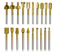 10 pieces HSS router carbide engraving bits and 10 pieces router bit with 1/8 inch (3 mm) shank power rotary tools for DIY woodworking, carving, sculpting, engraving, drilling.